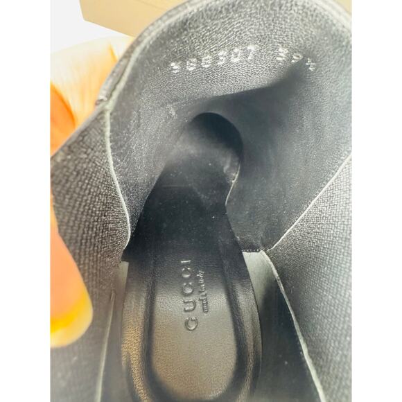 Gucci Black Leather And Roccia Python Pointed Toe Ankle stiletto Boots EU 39.5 - Picture 4 of 11